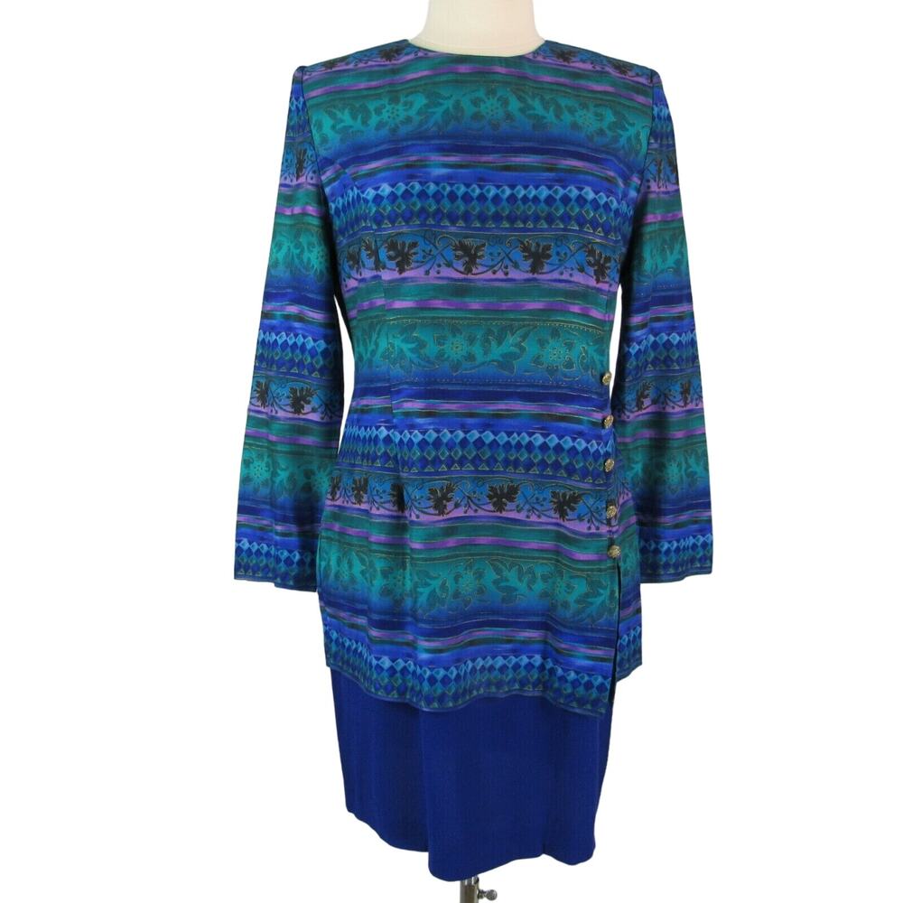 Sheath Shift Dress Career Knee Length Lagenlook Long Sleeve Sz 10 K.C. Spencer
